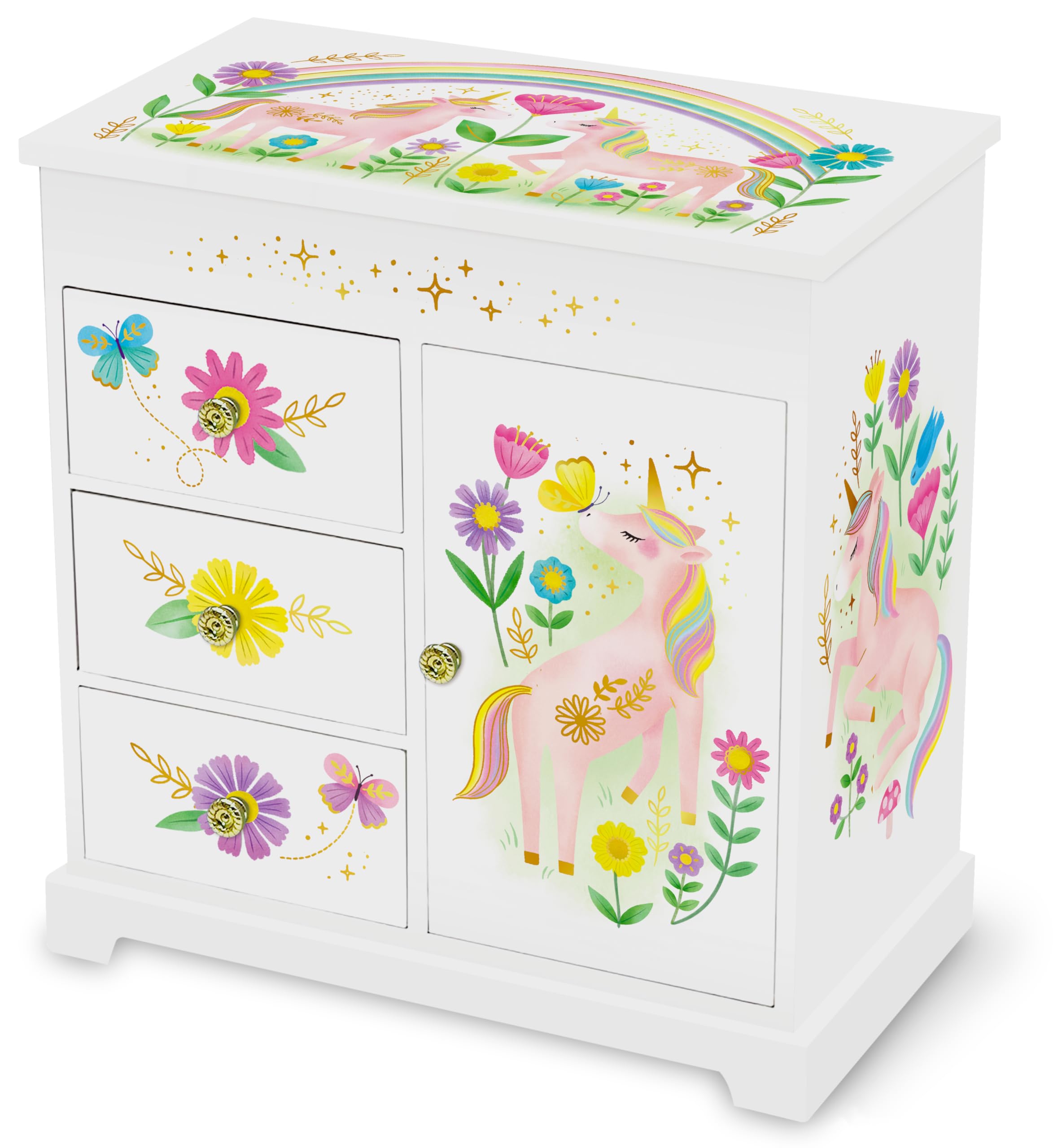 Giggle & Honey® Schmuckkästchen Mädchen Musik Box & Prinzessin mit 3 Schubladen – Prinzessin Geschenke für Mädchen – Geschenk Mädchen 4 5 6 7 8 9 Jahre –
