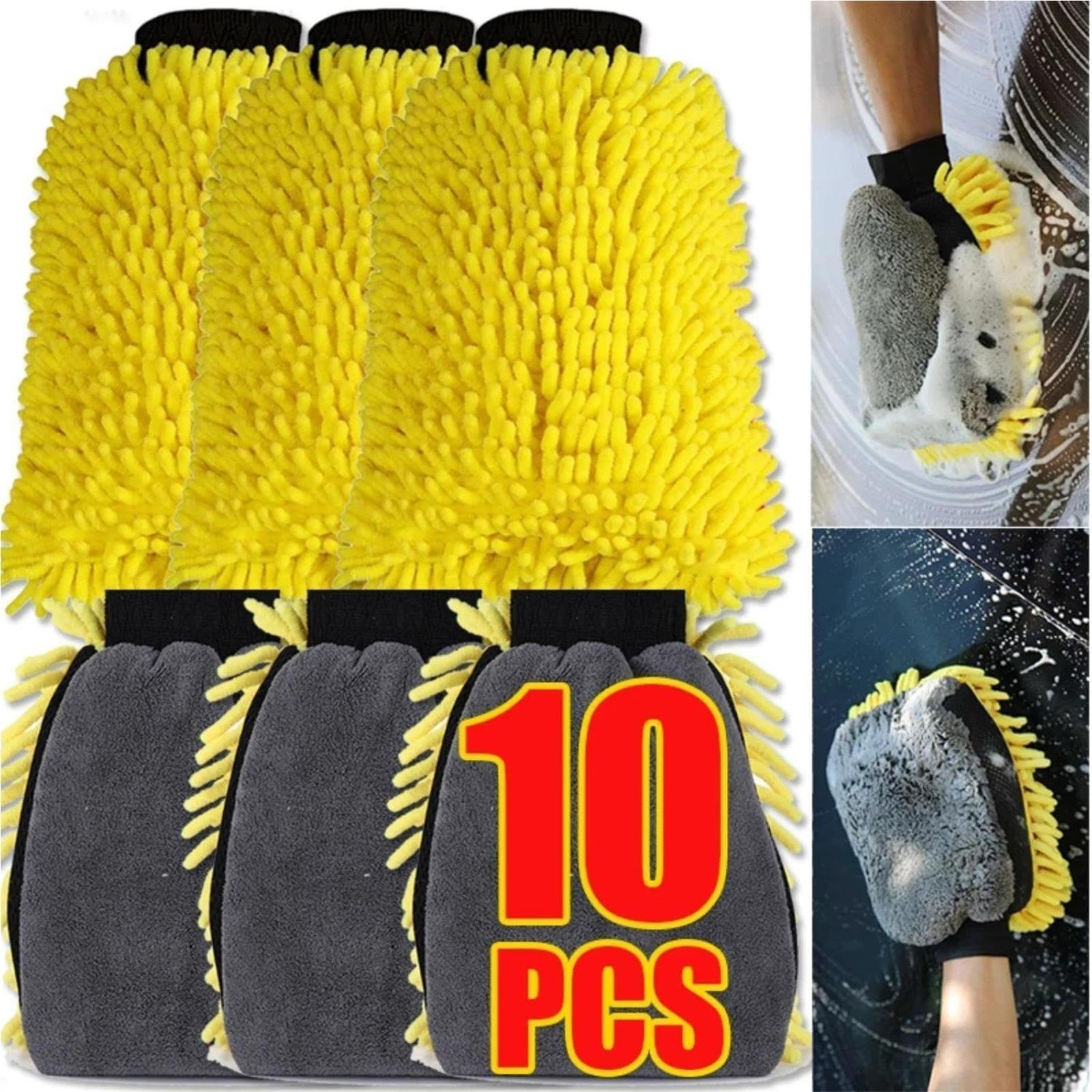 Autowaschschwamm 2–10 Stück Mikrofaser-Chenille-Autowaschhandschuhe