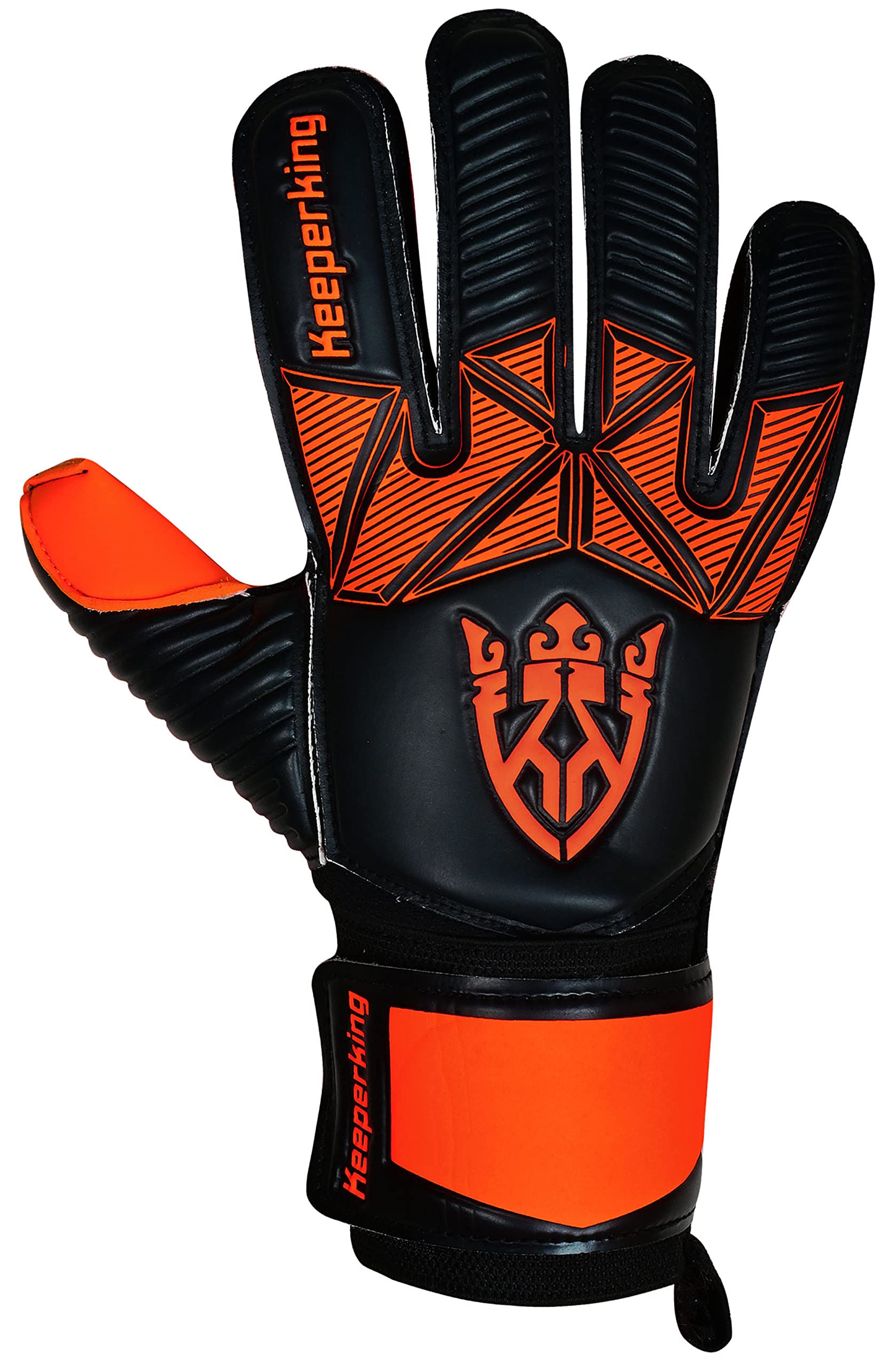 Keeperking - Guanti da portiere per bambini, ragazzi, adulti, senza salva dita, 4 mm, durevoli, in lattice, unisex