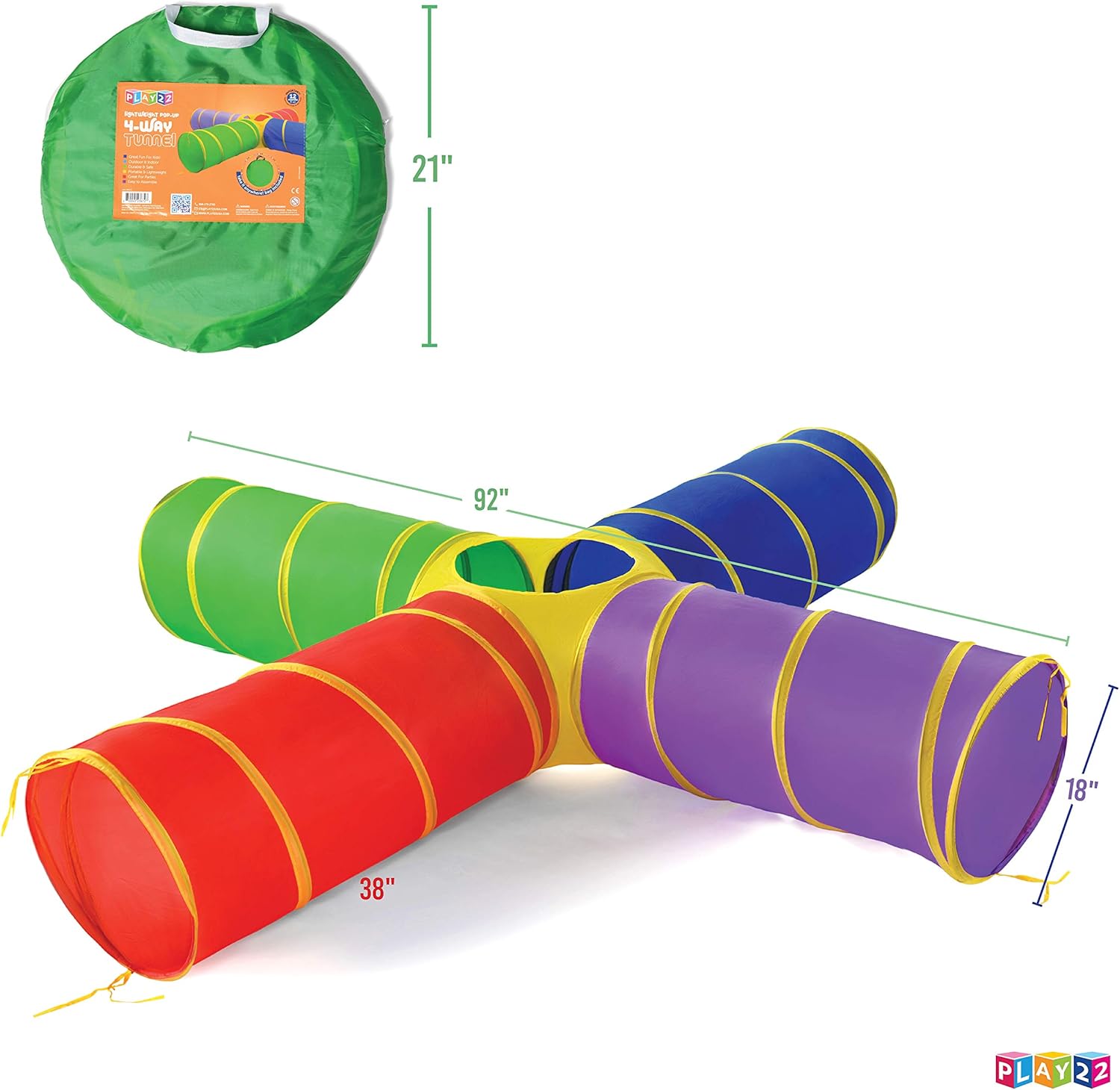 Buy Play22 4Way Play Tunnel For Kids To Crawl Through 8 Feet Kids
