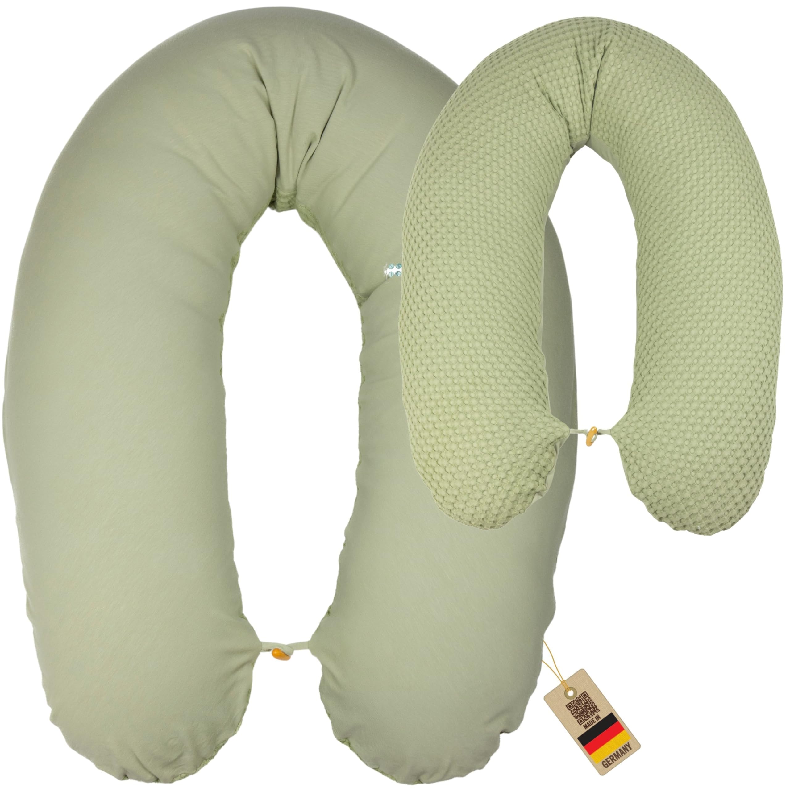 sei Design XXL Stillkissen Mikroperlen 190x30 Schwangerschaftskissen Seitenschläferkissen Baby Komfortkissen Erwachsene ist ergonomisch grün