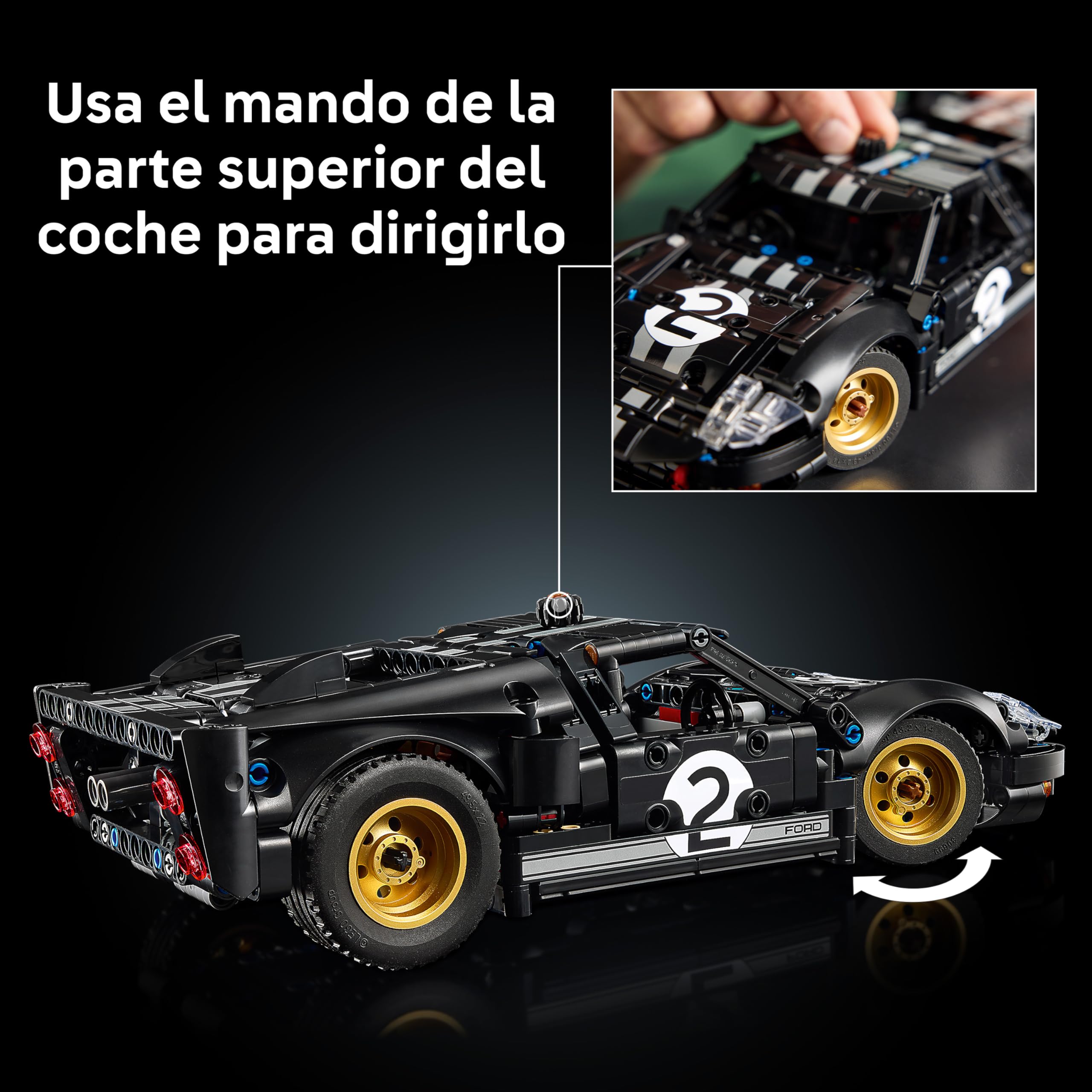 LEGO Technic Coche de Carreras Ford GT40 MKII de 1966 - Maquetas para Construir para Adultos - Coche de Colección con Motor V8 para Montar y Detalles - Regalo para Hombres y Fans del Motor 42223