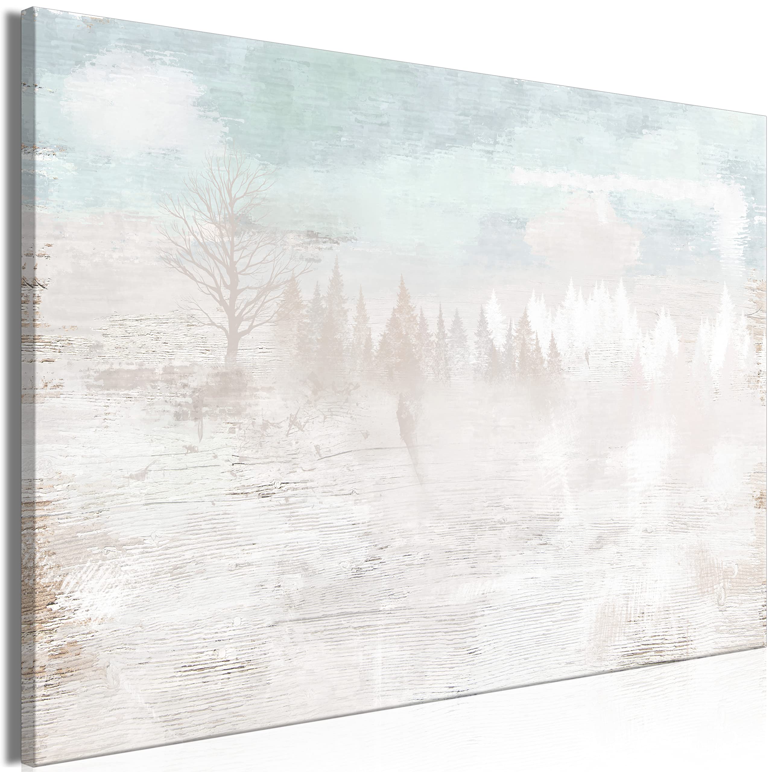 artgeist Acoustic Canvas Wall Art Print Abstract 35x24 in - 1pcs Picture with Acoustic Foam Sound Print Artwork Room Acoustics Soundproofing Paint Foggy Like Painted Landscape a-A-10377-b-a