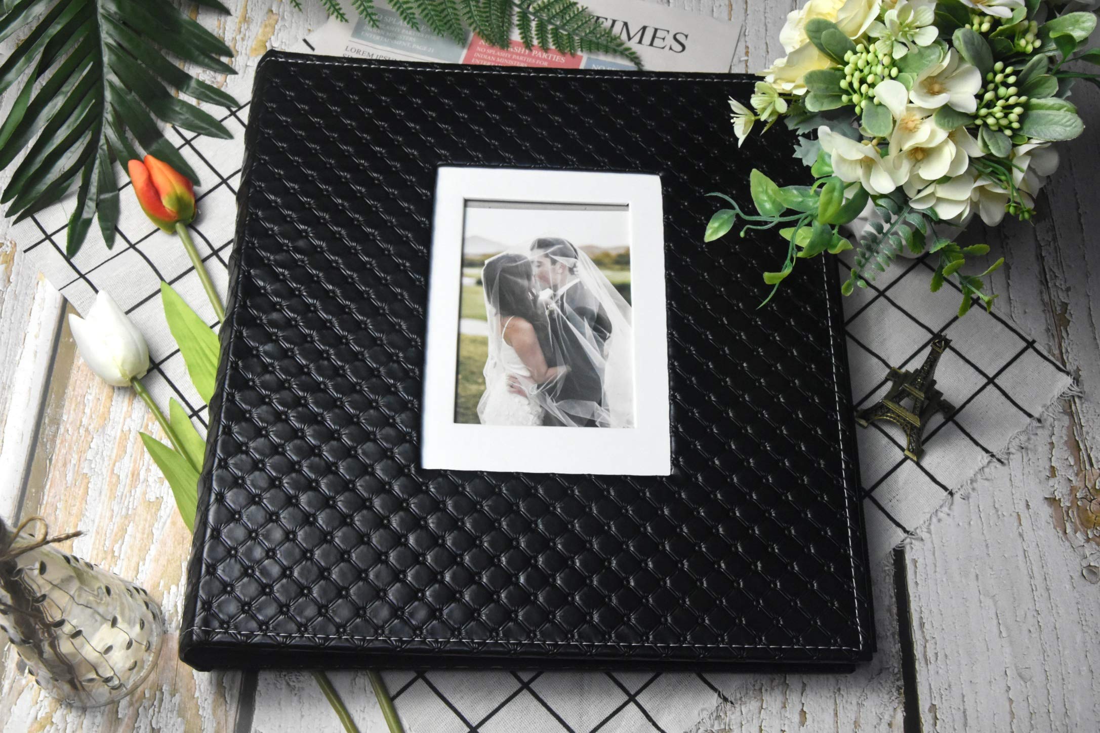 Fotoalbum E-Manny Fotobücher für 4x6 Bilder Große Kapazität Hochzeitsalben 500 Halten Fotos für Familien Paare Erinnerungen Buch Geburtstag Jahrestag Reise Fotoalbum säurefrei (schwarz)