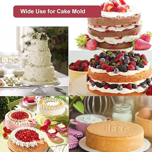 Miniatura 7 de Juego de 3 moldes redondos de silicona color rojo vino para hornear, moldes de silicona flexible antiadherente para pasteles de capas, pastel de