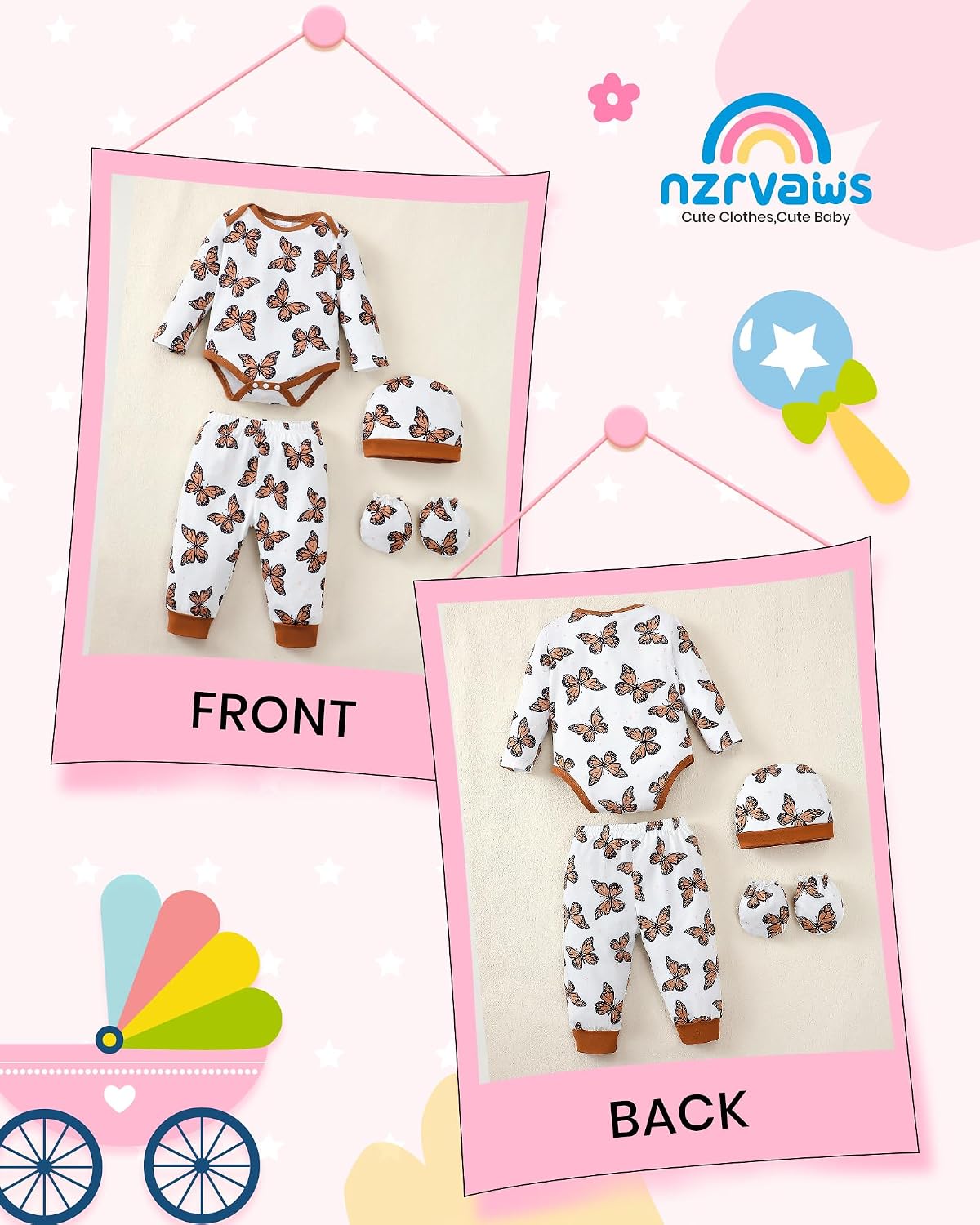 NZRVAWS Newborn Baby Boy Girl Clothes Unisex Preemie Infant Must Have Pants Set Outfits 0-18 Months 20 Pcs Essentials Gift