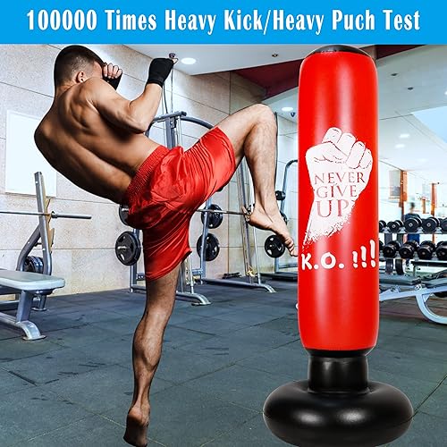 Miniatura 2 de Punching Bag with Stand Adult - Free Standing Punching Bag for Adults - 63" Men Standing Boxing Bag Inflatable Kickboxing Bag