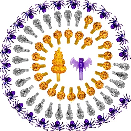117 bombillas de repuesto para árboles de cerámica de Halloween, incluyendo cráneocabeza de calabaza, araña y 2 tapas temáticas de árbol (incluye