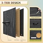 WLIVE Dresser for Bedroom with 5 Drawers, Wide Chest of Drawers, Fabric Dresser, Storage Organizer Unit with Fabric Bins for Closet, Living Room, Hallway, Charcoal Black Wood Grain Print