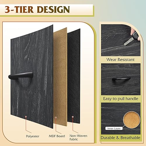 Miniatura 6 de WLIVE Dresser for Bedroom with 5 Drawers, Wide Dressers with Drawer Organizers, Chest of Drawers, Fabric Dresser for Living Room, Closet, Hallway,