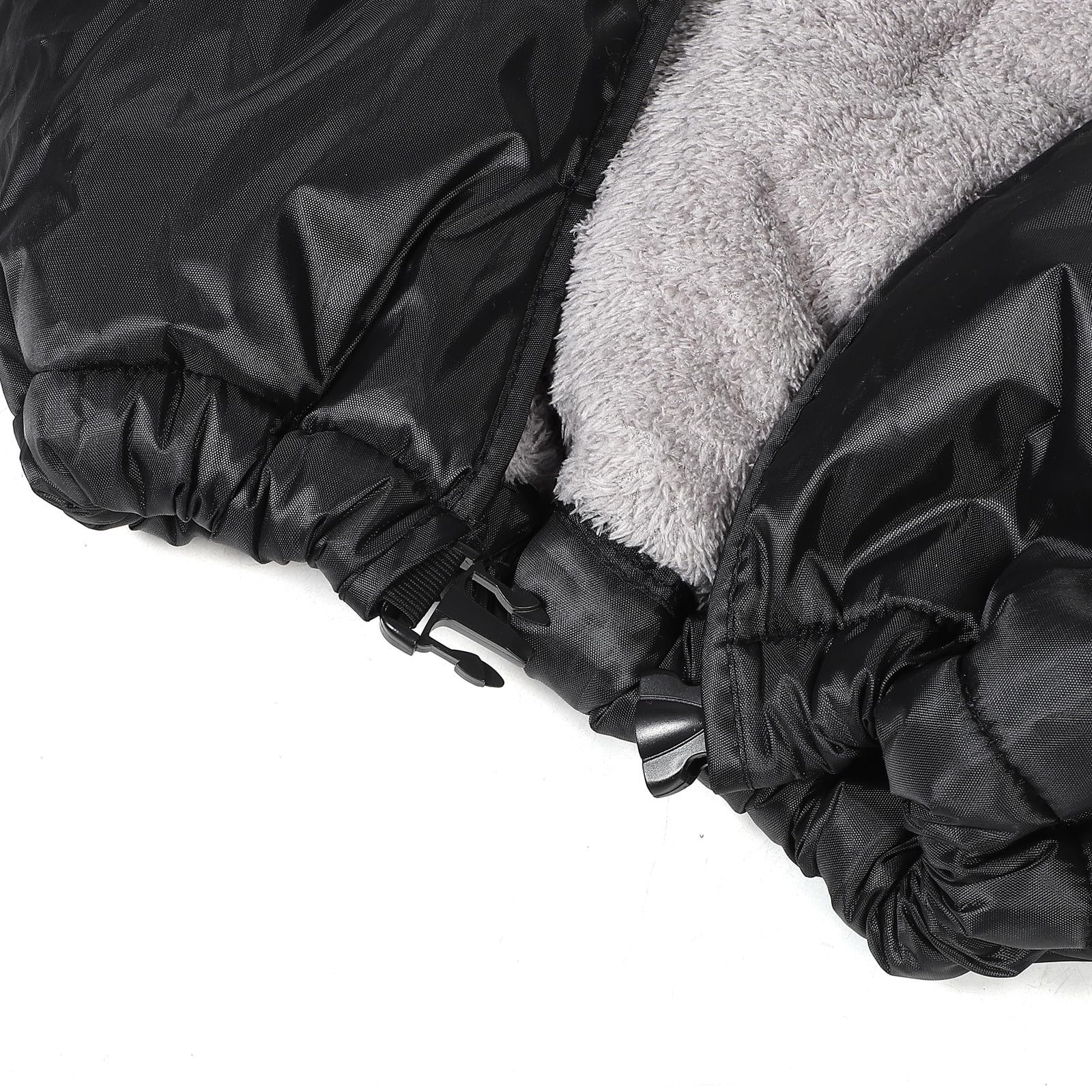 PRETYZOOM Tablier de Jambe en Coton Peluche Noir pour Trottinette Électrique Résistante Pluie et Vent Protection Le Froid Vent, Housse Pare-Brise pour Usage Extérieur