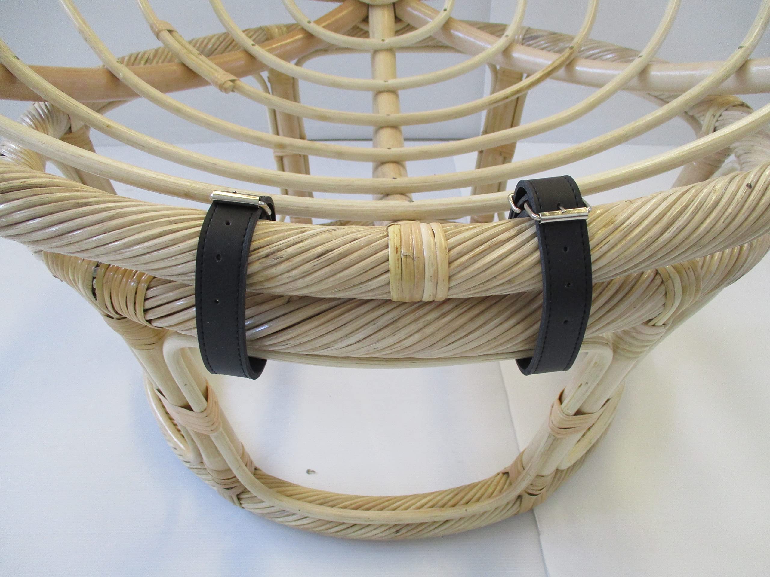 POLTRONA IN RATTAN VIMINI NATURALE PAPASAN Ø 115 CANNA CON TORCIGLIONE COMPLETA DI CUSCINO PANNA POLTRONA ROTONDA NON RATTAN SINTETICO