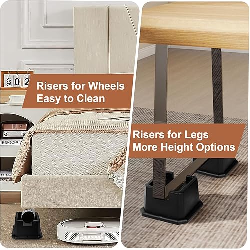 Miniatura 3 de Elevadores de cama de 2 pulgadas, elevadores de muebles de cama de 2 pulgadas, elevadores de altura de 2 pulgadas, resistentes, elevadores de cama