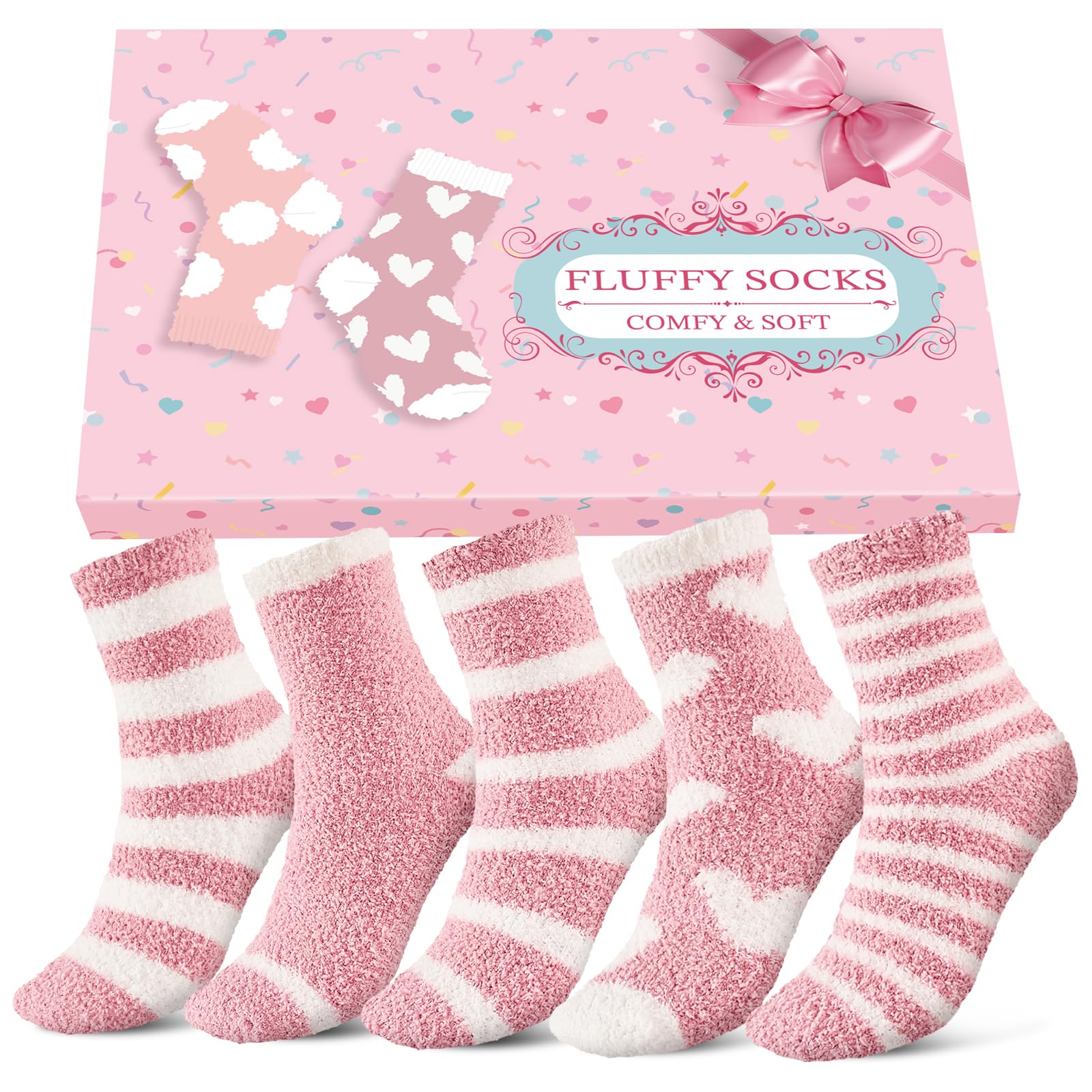 Fuzzy Socks for Women, Plush Warm Fluffy Gifts for Women, US 5-11