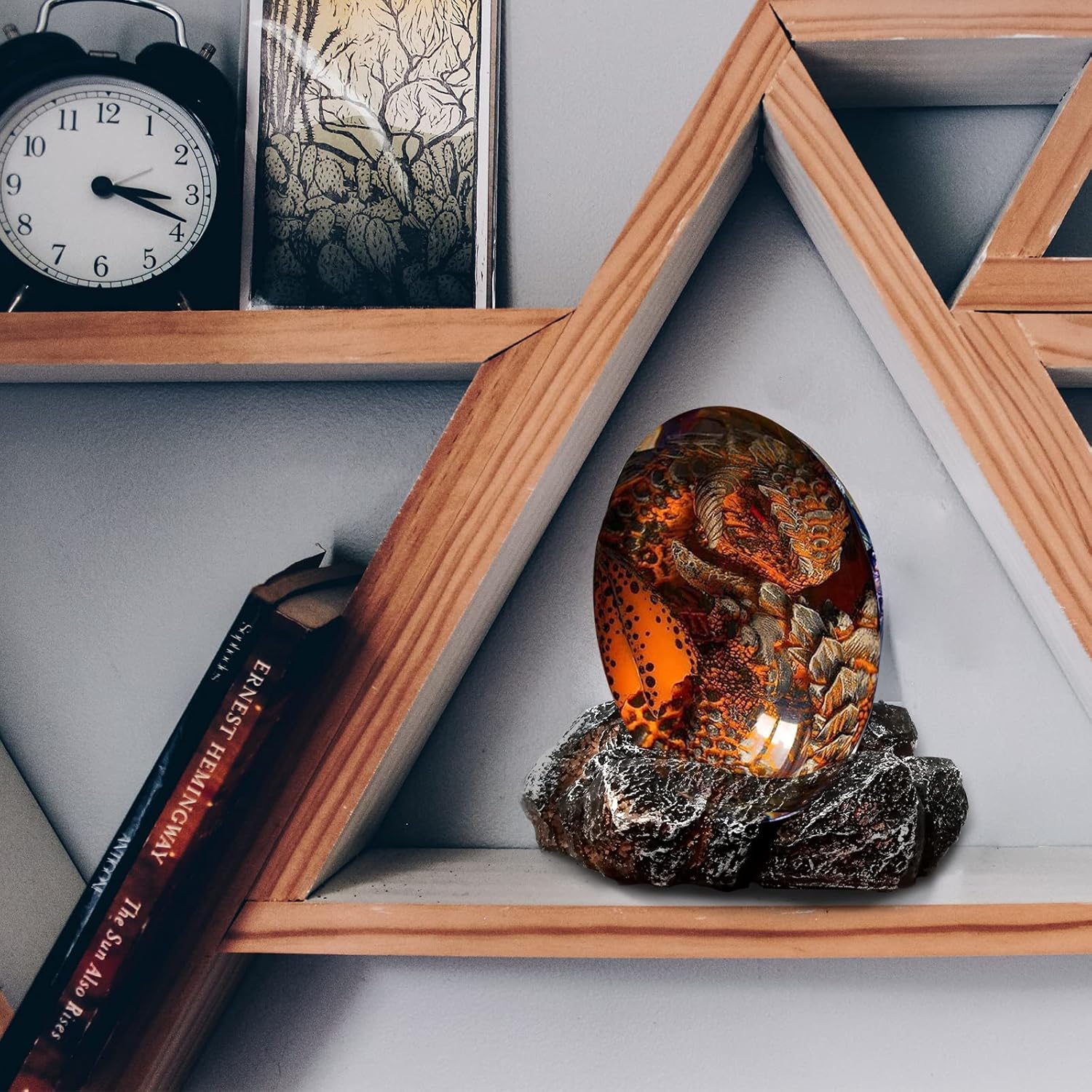 ACOCOFE Lava Dragon Egg with Luminous Base, Gift for Holidays, Christmas, Birthdays, Graduation (Purple, Green, Red)