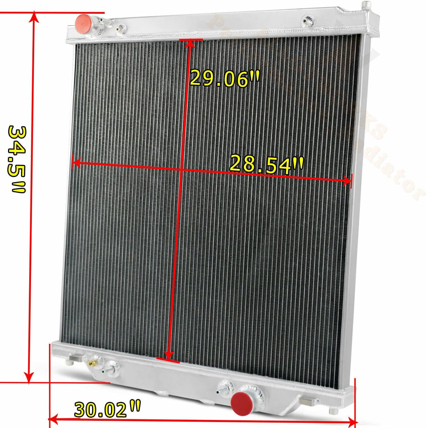 ALLOYWORKS Ford F-Series Radiator 2 Row All Aluminum Radiator for 2003 2004 2005 2006 2007, F250 F350 F450 F550 Powerstrok Turbo Diesel 6.0L at/MT