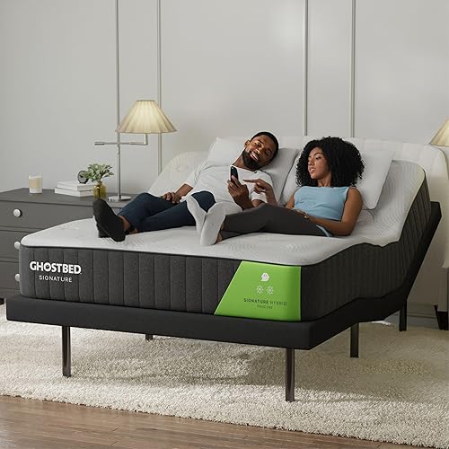 Miniatura 2 de GhostBed Base ajustable + colchón híbrido exclusivo de 12 pulgadas, tamaño individual XL, colchón híbrido de espuma viscoelástica refrescante y