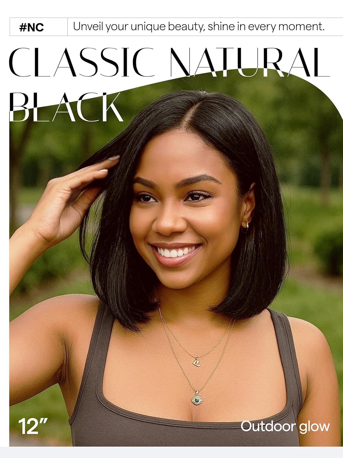 GORGIUS Black Bob Lace Front Wig Glueless Straight Short Wigs Upgrade with Human-Hair-Like Sythetic Hair Pre Cut Pre Plucked Side Part Hairline 12 Inch