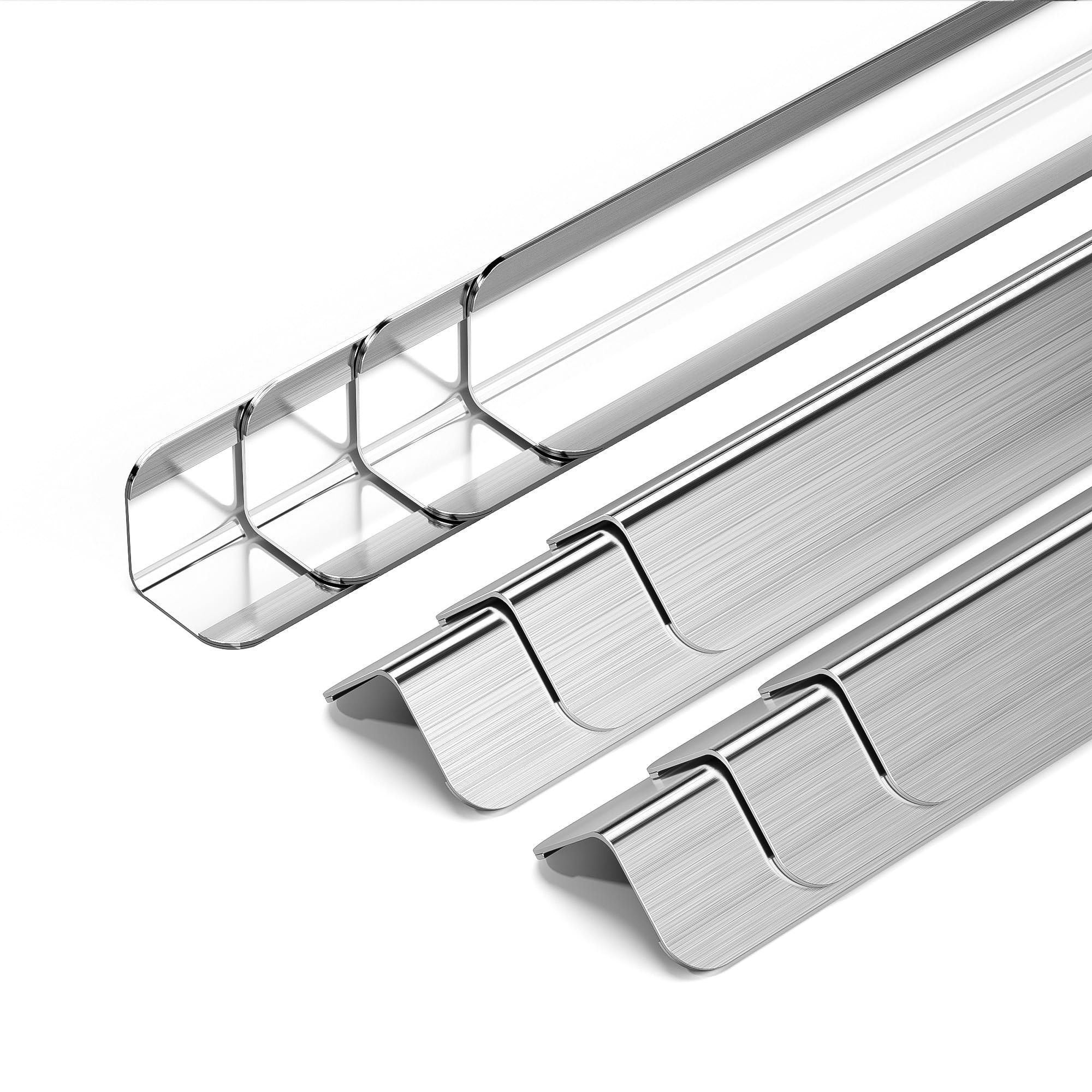 10pcs Wall Corner Guards 1x1x48 Inches 304 Stainless Steel Metal Guard Heavy Duty Rounded Corner Protector, Smooth Folded Edge Design for Wall Protection Silver