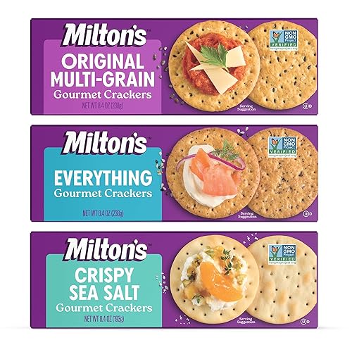 Miniatura 23 de Milton's Craft Bakers Galletas gourmet de sal y pimienta, galletas verificadas sin OMG, todos los ingredientes naturales, kosher, galletas