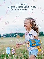 Vista 8 de Ametralladora de burbujas mejorada, solución integrada, soplador automático, más de 8000 burbujas por minuto para niños y adultos, juguetes de Azul
