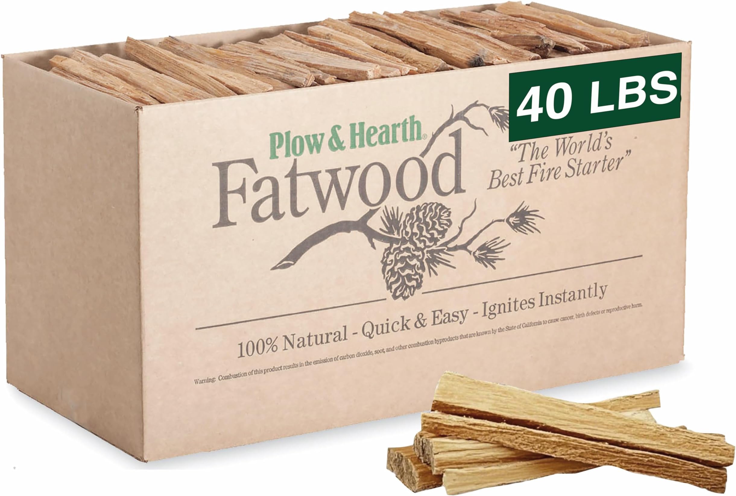 Plow & Hearth 40 pounds fire Starter, Brown