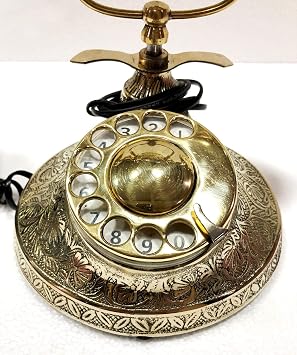 Beautiful Vintage Antique Nautical Solid Victorian Brass Rotary Dial Working Telephone