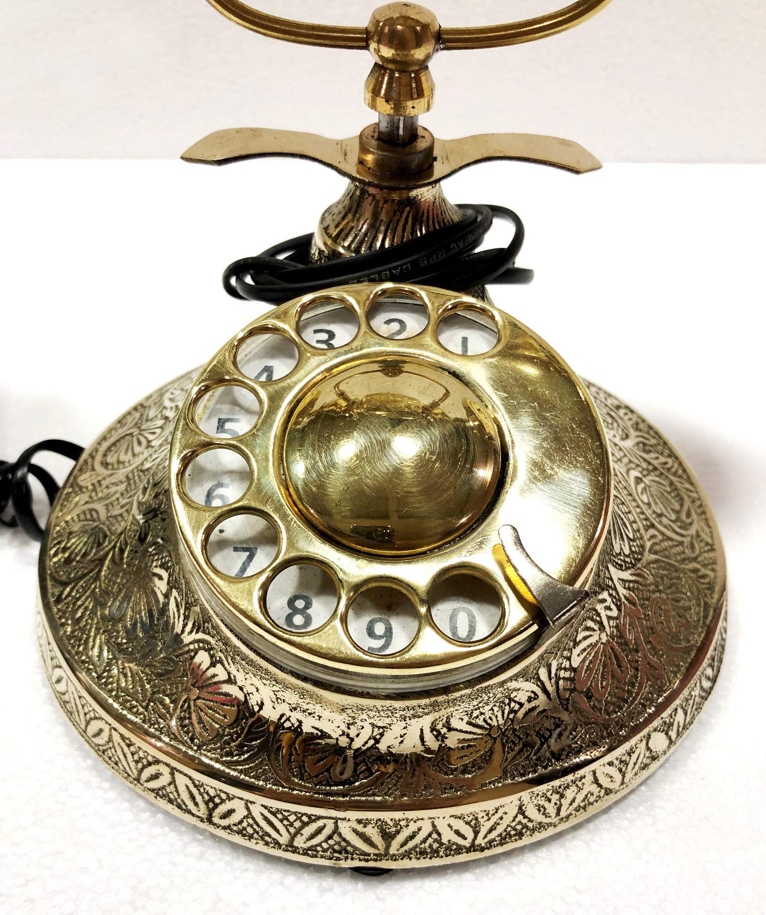 Téléphone Rotatif Vintage En Laiton Et Bois - Style Nautique - Neuf