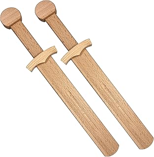 Adventure Awaits! Wooden Toy Pretend Play Sword for Kids | 2 Pack | 17" Medievel Knight Shortsword | Lightweight and Durable for Imaginative Kids | NOT a Weapon | Set of 2