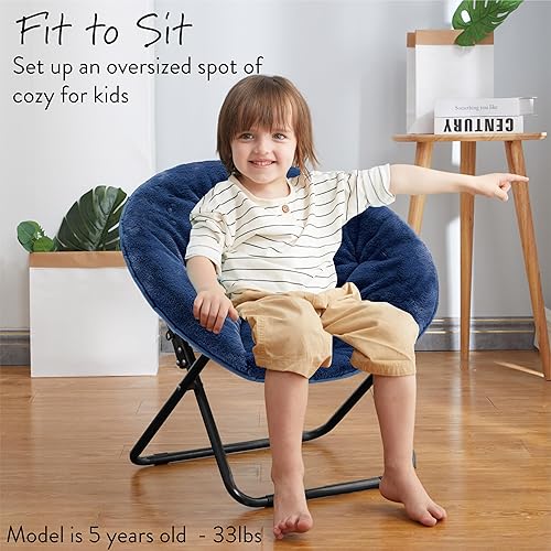 Miniatura 33 de Heritage Kids Silla plegable de piel sintética blanca con base dorada de 23 pulgadas Kids Saucer™ Blanco con base dorada,Negro con base negra,Negro