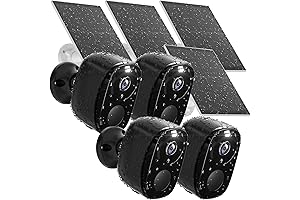 A-Zone Solar Home Security Camera Quad Pack (2K Resolution, True Night Vision,...