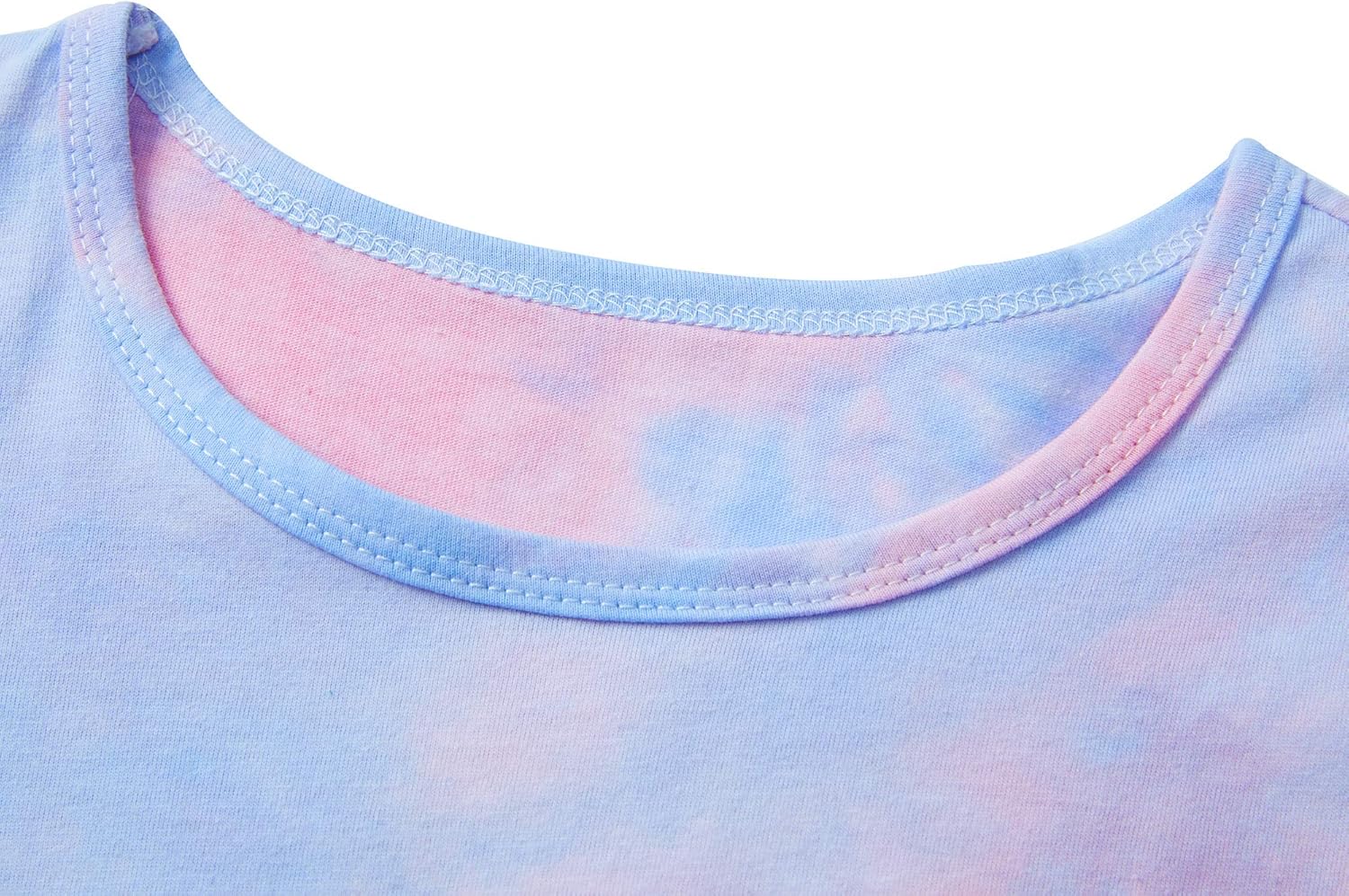 Tebbis Trendy Tie Dye Sleepover Summer Pajamas for Girls -100% Cotton Soft Butterfly Avocado Jammies Size 6-18 - Image 4