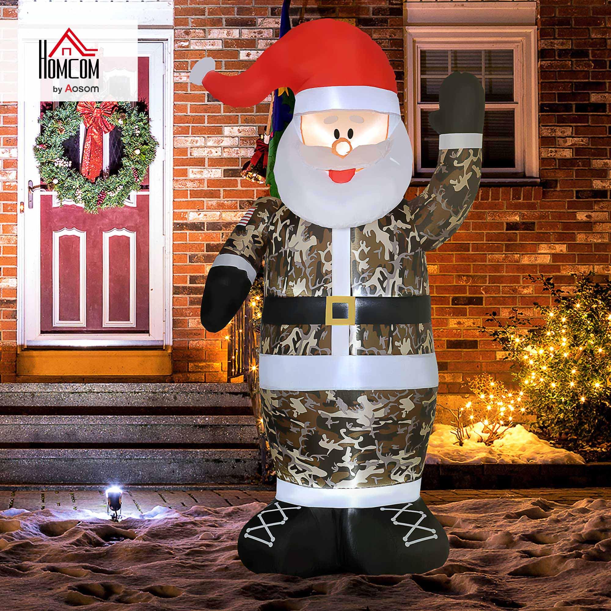 Snapklik.com : HOMCOM 8 Christmas Inflatables Outdoor Decorations Santa ...
