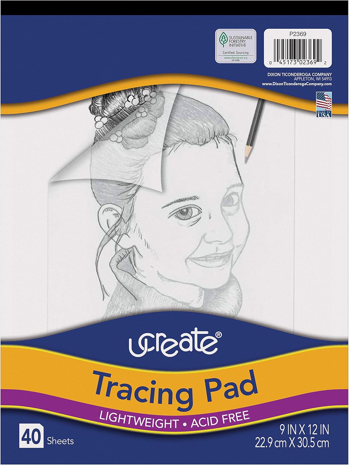 Pacon UCreate Tracing Pad, White, 9" x 12", 40 Sheets : Tracing Paper : Office Products