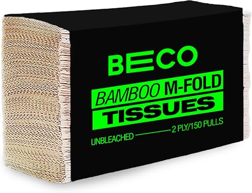 Beco Bamboo Multi-Fold Tissue Papers, 150 Pulls, 32 GSM, 100% Natural, Unbleached and Eco Friendly