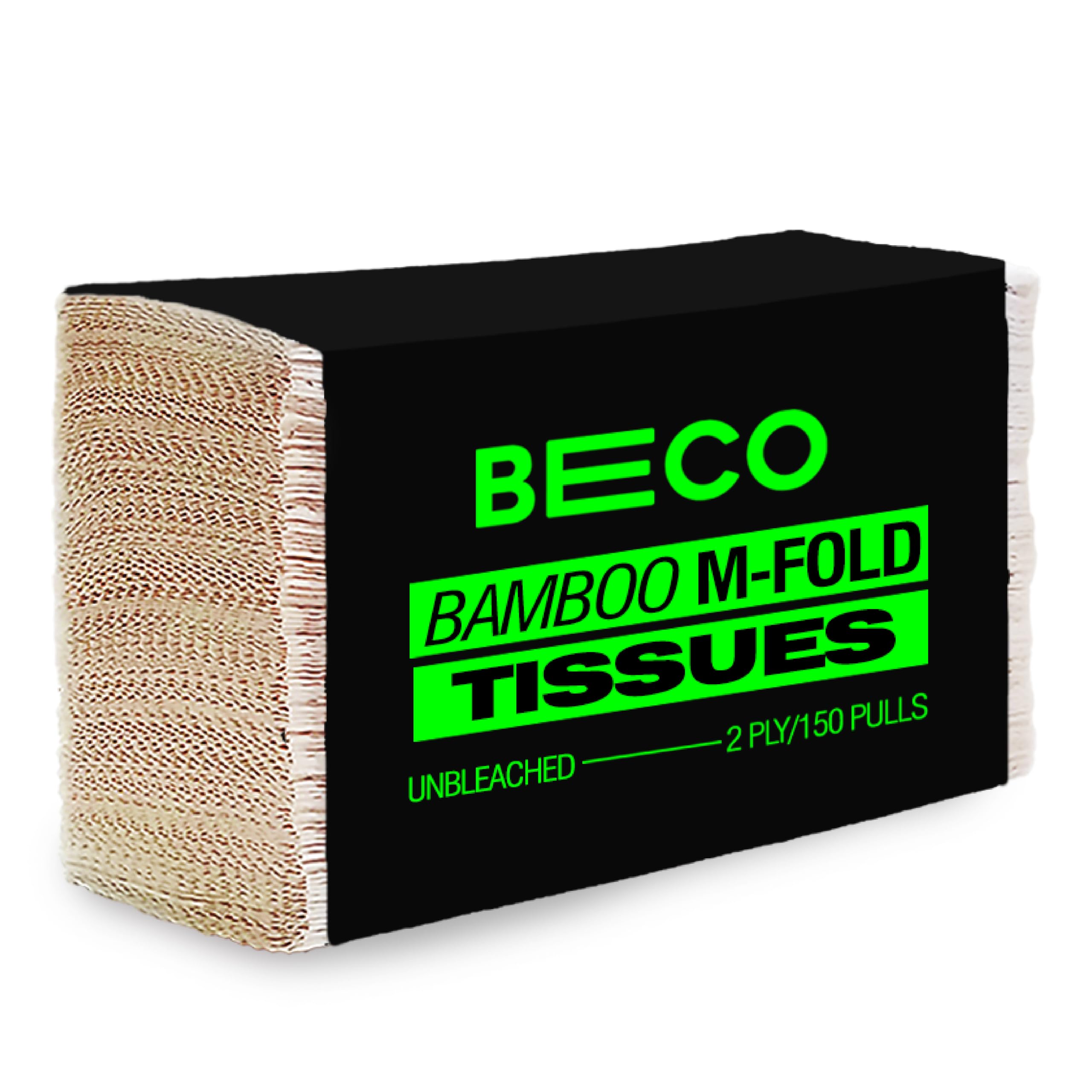 Beco Bamboo Multi-Fold Tissue Papers, 150 Pulls, 32 GSM, 100% Natural, Unbleached and Eco Friendly