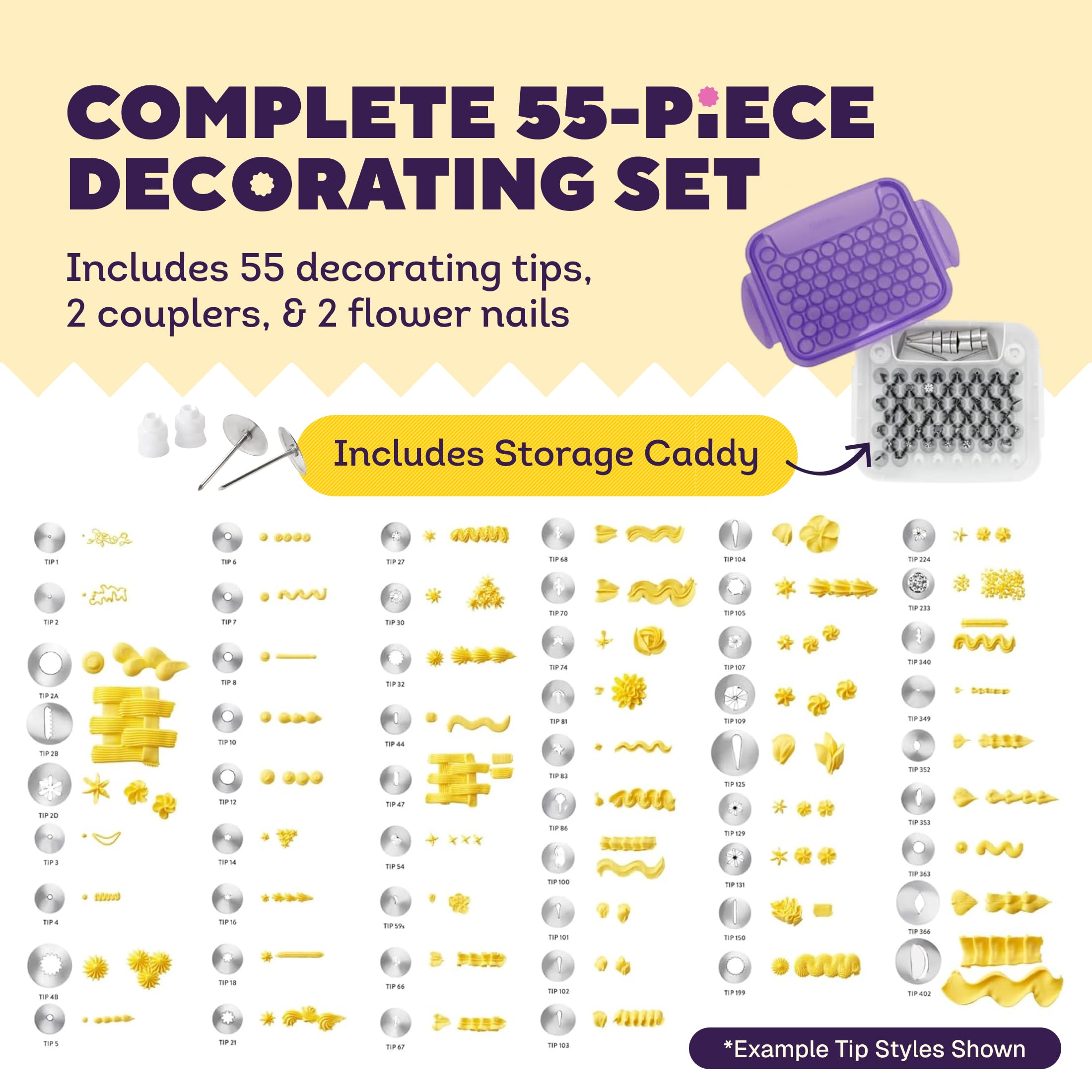 Wilton Douilles à Pâtisserie Coffret Complet Set/55, Douilles Professionnelle Métallique Buse de Glaçage Réutilisable pour la Décoration de Gateaux, Muffins et de Cupcakes