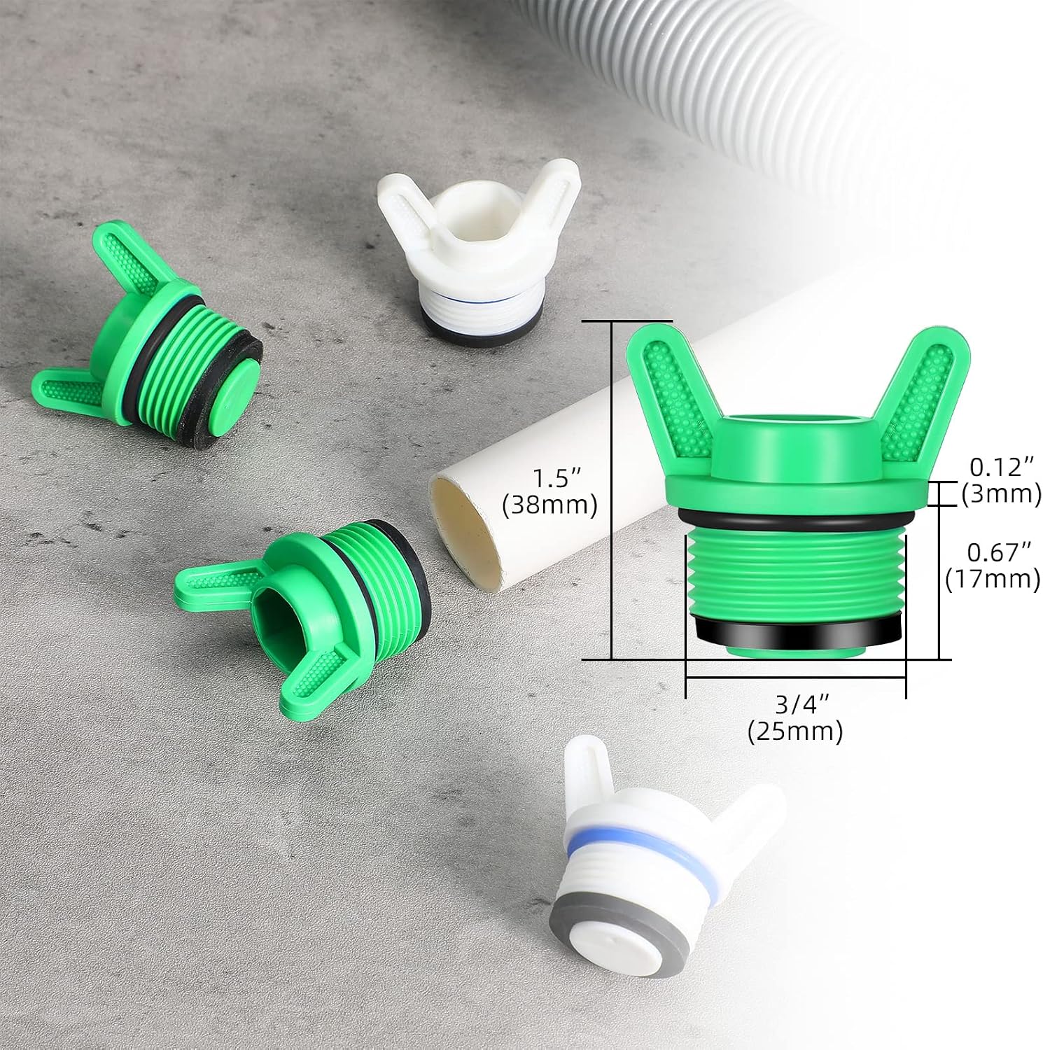 Nuanchu 10 Pcs 3/4 NPT Male Hose Plug Garden Irrigation, Ear Shape image 2