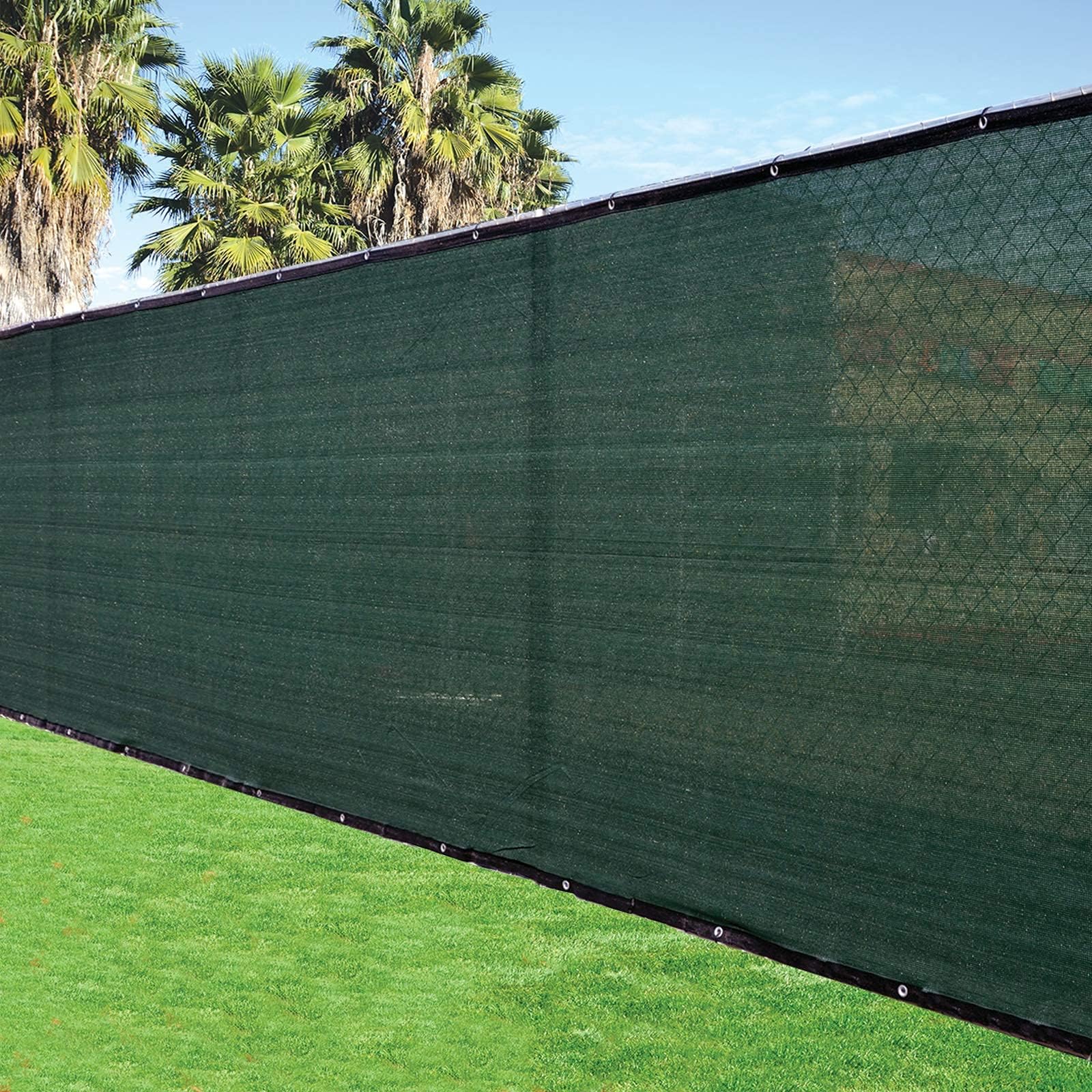 8'x50' 8ft Tall 3rd Gen Olive Green Fence Privacy Screen Windscreen Shade Cover Mesh Fabric (Aluminum Grommets) Home, Court, or Construction