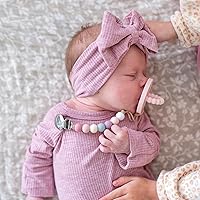 Vista 5 de Ryan & Rose Clip para chupete Georgia - Clip para chupete de silicona para bebé niño niña Binky paci Clip para chupete de bebé Clip binkie Clip