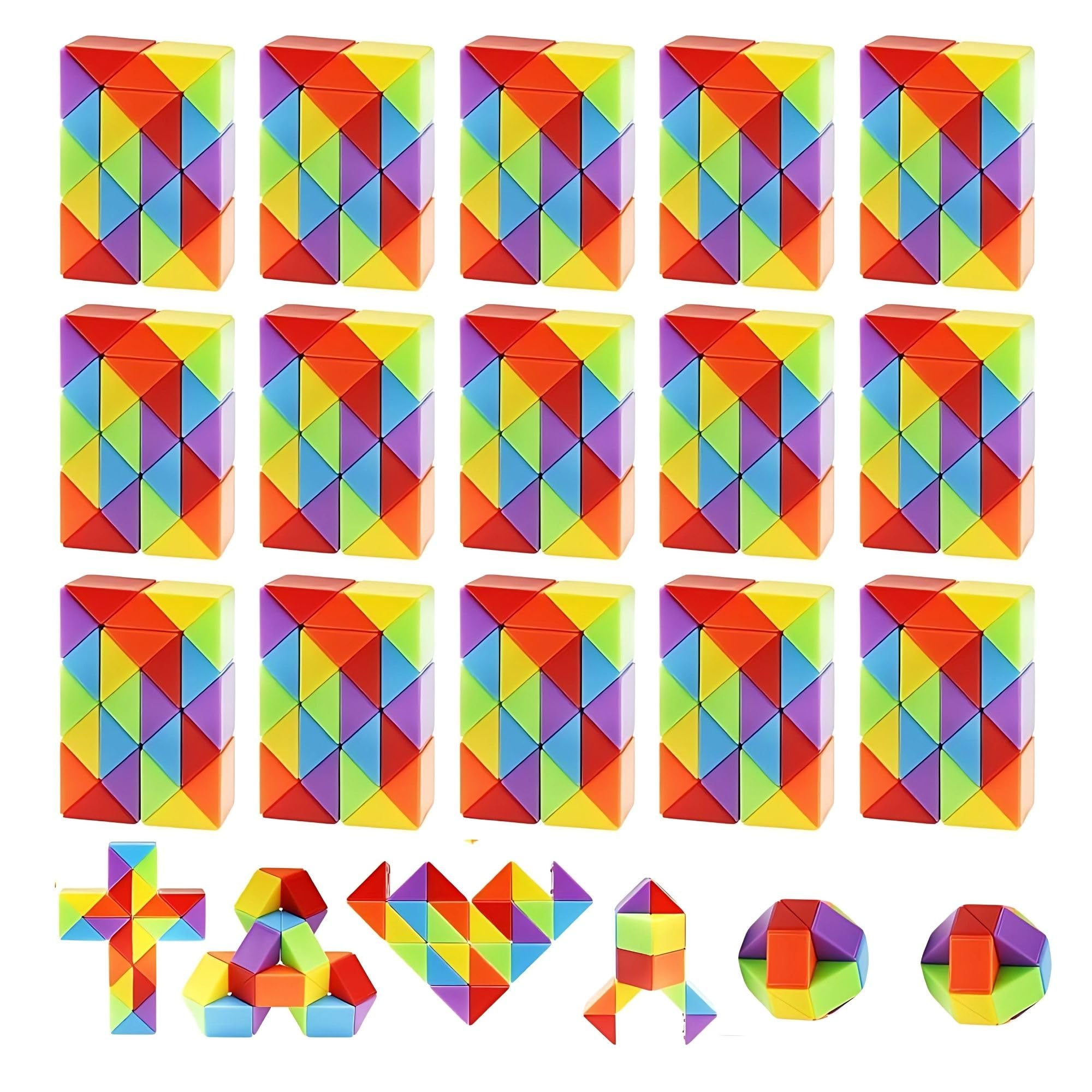 Birthday Popper Rainbow Snake Cube Twist Puzzle| Set of 20 | Educational Toys for Kids Ages 5+, Enhances Creativity & Brain Skills | Ideal as Birthday Return Gifts (B0D9KGNWHQ) Amazon Price History, Amazon Price Tracker