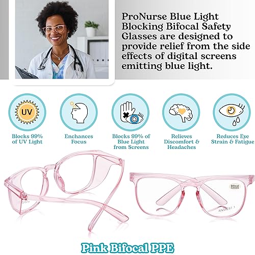 Miniatura 2 de Lentes de seguridad bifocales, gafas graduadas con lectores, reemplazan los escudos laterales para mujeres y hombres