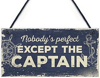 Red Ocean Nautical Sign Captain Bar Pub Bathroom Man Cave Kitchen Plaque Fishing Boat Gift For Men