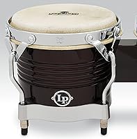 Vista 4 de Latin Percussion M201 LP Matador Wood Bongos - Marrón Oscuro/Cromo 8.625 pulgadas