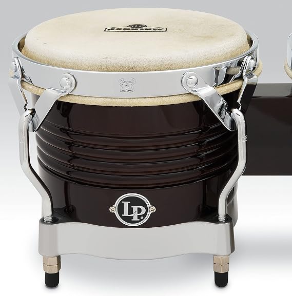 Latin Percussion M201 LP Matador Wood Bongos - Dark Brown/Chrome 8.625-inch