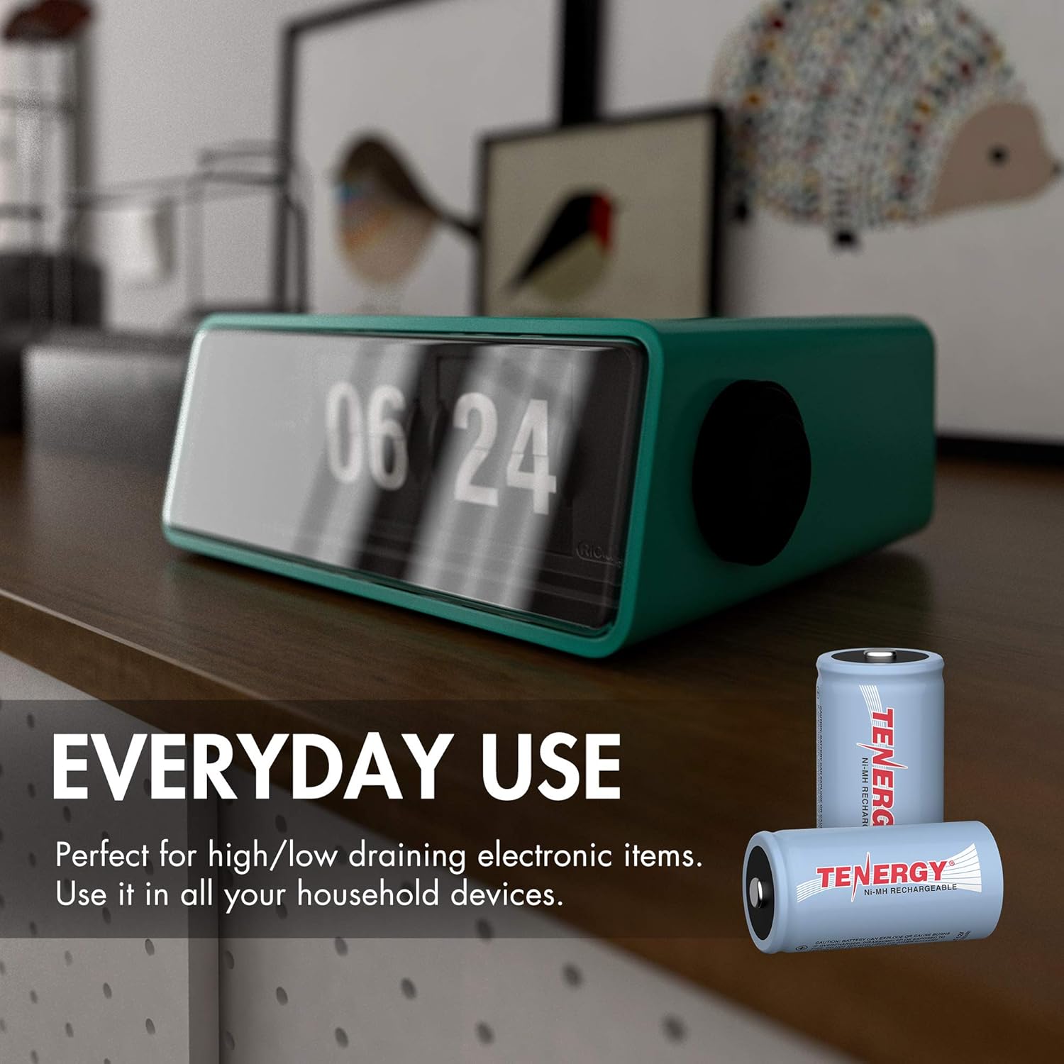 Tenergy High Capacity NiMH Rechargeable Battery Package: 4 C 5000 mAh + 4 D 10000 mAh