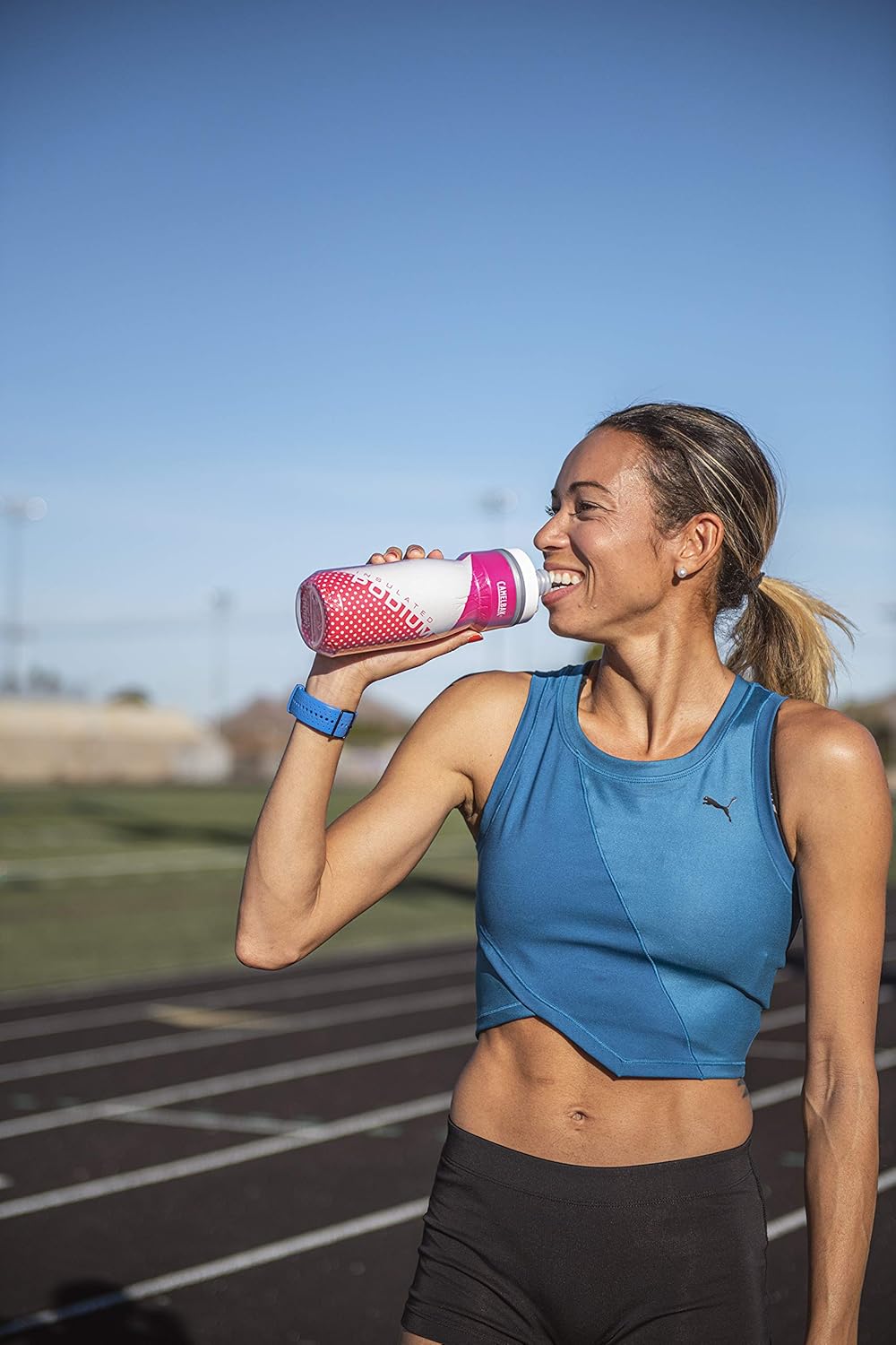 Podium Chill Bike Bottle 21oz - Insulated Squeeze Bottle, Color Block Pink LE : Sports & Outdoors