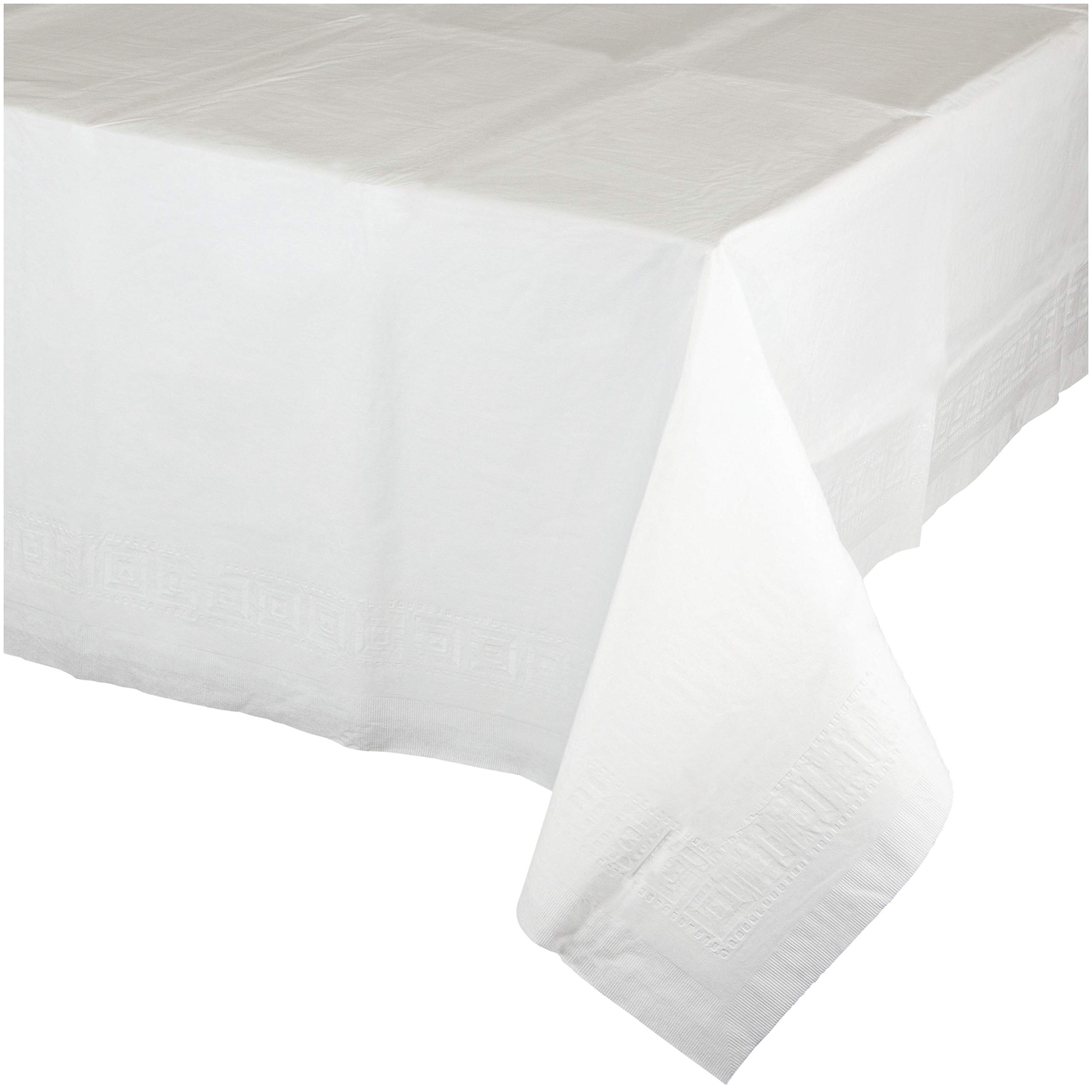 Creative Converting White Linette Paper Tablecloths, 6 ct