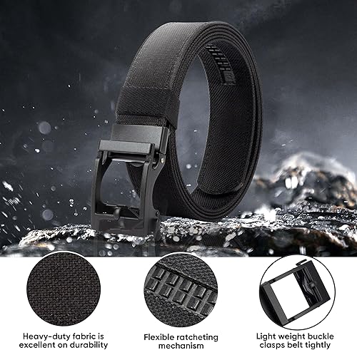 Miniatura 3 de IBYADO Nylon Belt, EDC Belt, Concealed Carry Belt for Men, Ratchet Belts for Men, Gun Belts for Men Tactical