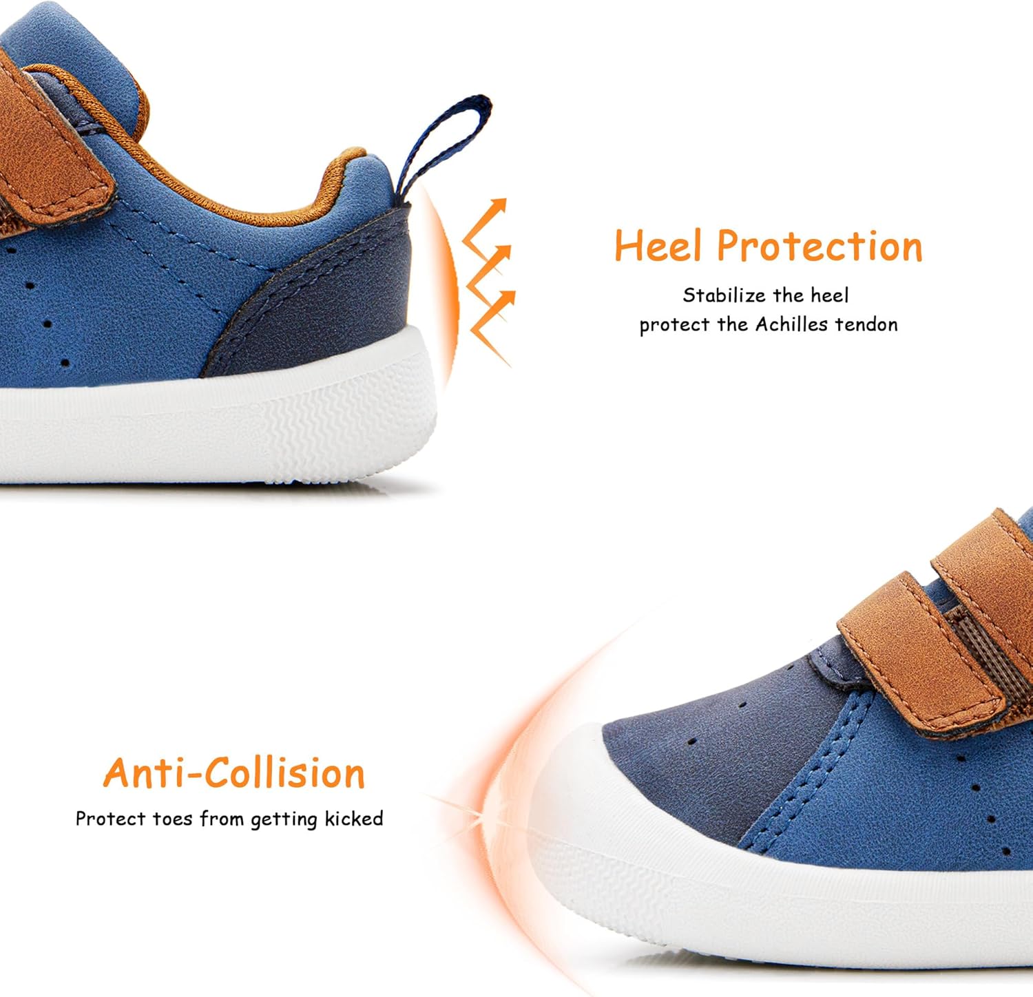 Baby Shoes Boys Girls First Walking Shoes Wide Toe Box Barefoot Zero Drop Infant Shoes Lightweight Nonslip Soft First Walkers PU Leather Toddler Sneakers for 6-24 Months - Image 4